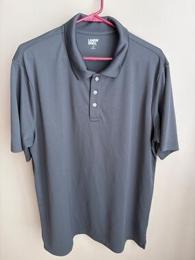 Lands End Men’s LT Large Tall polo golf shirt short sleeve gray polyester